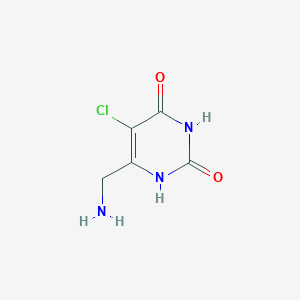 molecular formula C5H6ClN3O2 B8574449 6-Aminomethyl-5-chlorouracil 