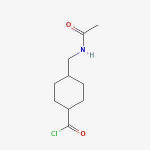 molecular formula C10H16ClNO2 B8574453 4-(Acetamidomethyl)cyclohexane-1-carbonyl chloride CAS No. 65331-61-5
