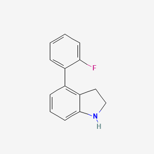 molecular formula C14H12FN B8574566 1h-Indole,4-(2-fluorophenyl)-2,3-dihydro- 