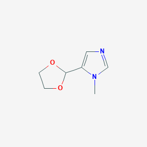 molecular formula C7H10N2O2 B8574571 1-Methyl-5-(1,3-dioxolan-2-yl)-imidazole 