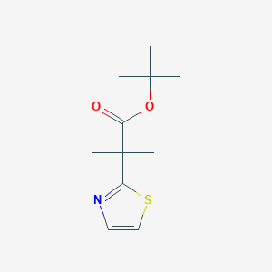 molecular formula C11H17NO2S B8574590 Tert-butyl 2-methyl-2-(1,3-thiazol-2-yl)propanoate 