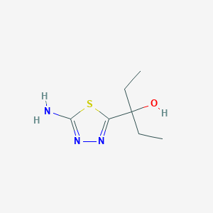 molecular formula C7H13N3OS B8574623 3-(5-Amino-1,3,4-thiadiazol-2-yl)pentan-3-ol 