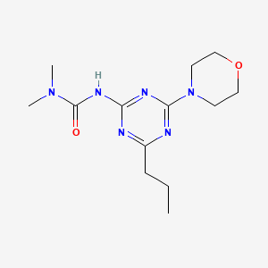 molecular formula C13H22N6O2 B8574651 Urea, N,N-dimethyl-N'-(4-(4-morpholinyl)-6-propyl-1,3,5-triazin-2-yl)- CAS No. 127375-12-6