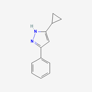 molecular formula C12H12N2 B8574680 3-cyclopropyl-5-phenyl-1H-pyrazole 