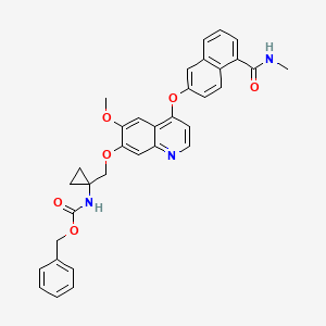 molecular formula C34H31N3O6 B8574749 Benzyl 1-((6-methoxy-4-(5-(methylcarbamoyl)naphthalen-2-yloxy)quinolin-7-yloxy)methyl)cyclo-propylcarbamate 