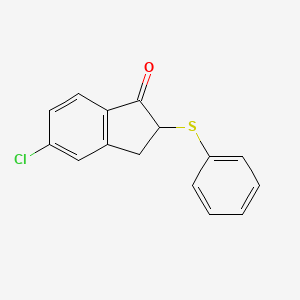 molecular formula C15H11ClOS B8574760 5-Chloro-2-phenylsulfanylindan-1-one CAS No. 500785-08-0