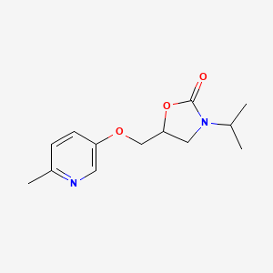 molecular formula C13H18N2O3 B8574766 5-{[(6-Methylpyridin-3-yl)oxy]methyl}-3-(propan-2-yl)-1,3-oxazolidin-2-one CAS No. 54127-56-9