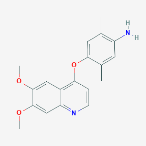 molecular formula C19H20N2O3 B8574772 4-((6,7-Dimethoxyquinolin-4-yl)oxy)-2,5-dimethylaniline CAS No. 286371-46-8