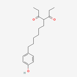 molecular formula C19H28O3 B8574781 3,5-Heptanedione, 4-[6-(4-hydroxyphenyl)hexyl]- CAS No. 52122-46-0