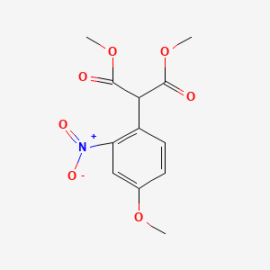 molecular formula C12H13NO7 B8574889 Dimethyl 2-(4-methoxy-2-nitrophenyl)malonate 