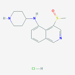 molecular formula C15H20ClN3OS B8574921 4-(4-Methanesulfinyl-5-isoquinolyl)aminopiperidine hydrochloride CAS No. 651307-96-9