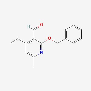 molecular formula C16H17NO2 B8574934 2-(Benzyloxy)-4-ethyl-6-methylpyridine-3-carbaldehyde 