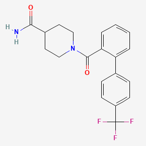 molecular formula C20H19F3N2O2 B8574949 1-[4'-(Trifluoromethyl)-[1,1'-biphenyl]-2-carbonyl]piperidine-4-carboxamide 