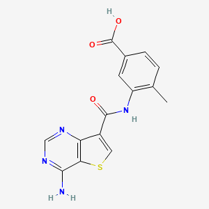 molecular formula C15H12N4O3S B8574987 3-(4-Aminothieno[3,2-d]pyrimidine-7-carboxamido)-4-methylbenzoic acid 