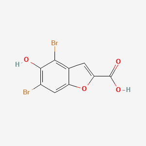 molecular formula C9H4Br2O4 B8575058 4,6-Dibromo-5-hydroxy-1-benzofuran-2-carboxylic acid CAS No. 836629-05-1