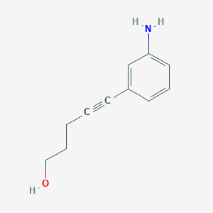 molecular formula C11H13NO B8575146 4-Pentyn-1-ol, 5-(3-aminophenyl)- 