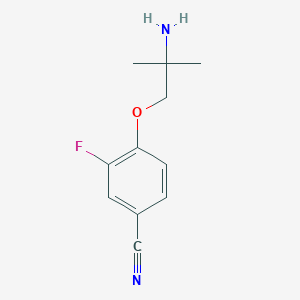 molecular formula C11H13FN2O B8575219 4-(2-Amino-2-methylpropoxy)-3-fluorobenzonitrile 
