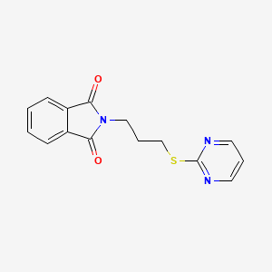 molecular formula C15H13N3O2S B8575255 2-(3-Phthalimidopropylthio)pyrimidine CAS No. 59646-38-7