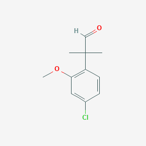 molecular formula C11H13ClO2 B8575260 2-(4-Chloro-methoxy-phenyl)-2-methylpropanal 
