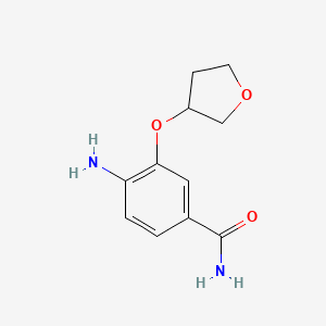 molecular formula C11H14N2O3 B8575341 4-Amino-3-(tetrahydrofuran-3-yloxy)-benzamide 
