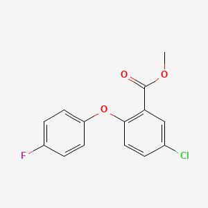 molecular formula C14H10ClFO3 B8575357 Methyl 5-chloro-2-(4-fluorophenoxy)benzoate 