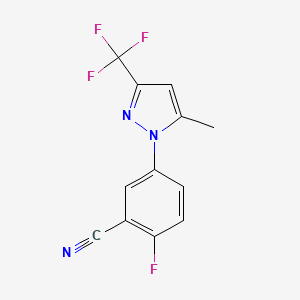 2-Fluoro-5-[5-methyl-3-(trifluoromethyl)-1H-pyrazol-1-yl]benzonitrile