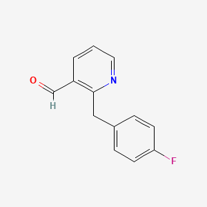 molecular formula C13H10FNO B8575383 2-[(4-Fluorophenyl)methyl]pyridine-3-carbaldehyde 