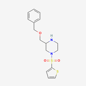 molecular formula C16H20N2O3S2 B8575392 3-(Benzyloxymethyl)-1-(thiophen-2-ylsulfonyl)piperazine 