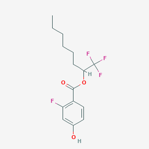 molecular formula C15H18F4O3 B8575403 1,1,1-Trifluorooctan-2-YL 2-fluoro-4-hydroxybenzoate CAS No. 136386-03-3