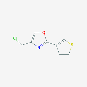 molecular formula C8H6ClNOS B8575466 4-Chloromethyl-2-(3-thienyl)oxazole 