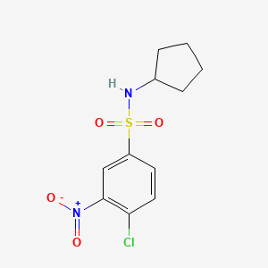 molecular formula C11H13ClN2O4S B8575467 4-chloro-N-cyclopentyl-3-nitrobenzenesulfonamide 