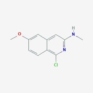 molecular formula C11H11ClN2O B8575582 1-chloro-6-methoxy-N-methylisoquinolin-3-amine 