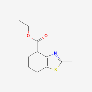 molecular formula C11H15NO2S B8575585 2-Methyl-4-ethoxycarbonyl-4,5,6,7-tetrahydrobenzo[d]thiazole 