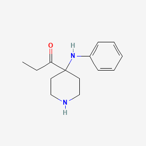 molecular formula C14H20N2O B8575617 1-Propanone, 1-[4-(phenylamino)-4-piperidinyl]- CAS No. 61087-55-6