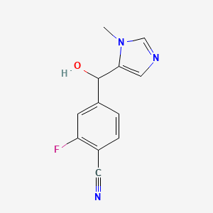 B8575635 2-Fluoro-4-(hydroxy(1-methyl-1h-imidazol-5-yl)methyl)benzonitrile CAS No. 222978-26-9