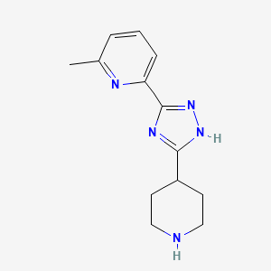 molecular formula C13H17N5 B8575673 2-Methyl-6-(5-piperidine-4-yl-2H-[1,2,4]triazole-3-yl)pyridine 