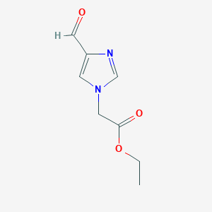 molecular formula C8H10N2O3 B8575689 1H-Imidazole-1-acetic acid, 4-formyl-, ethyl ester 