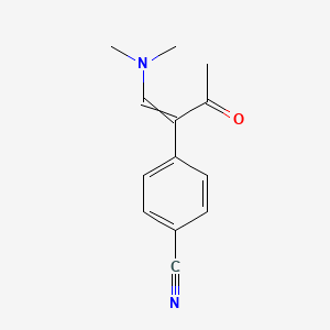 molecular formula C13H14N2O B8575745 4-[1-(Dimethylamino)-3-oxobut-1-en-2-yl]benzonitrile CAS No. 88594-69-8