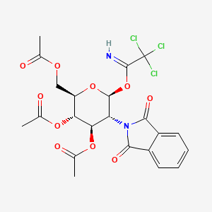 molecular formula C22H21Cl3N2O10 B8575753 3,4,6-Tri-O-acetyl-2-deoxy-2-phthalimido-b-D-glucopyranosyl trichloroaceimidate 