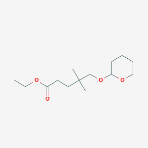 molecular formula C14H26O4 B8575982 ethyl 4,4-dimethyl-5-(tetrahydro-2H-pyran-2-yloxy)pentanoate 