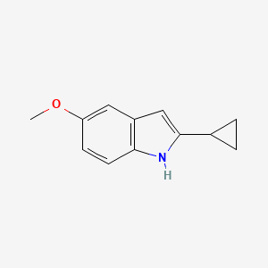 molecular formula C12H13NO B8576009 2-cyclopropyl-5-methoxy-1H-indole 