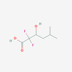 molecular formula C7H12F2O3 B8576022 2,2-Difluoro-3-hydroxy-5-methylhexanoic acid 