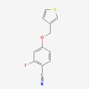 molecular formula C12H8FNOS B8576026 2-Fluoro-4-(3-thienylmethoxy)benzonitrile 