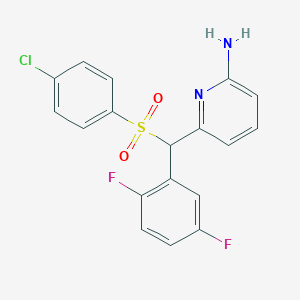 molecular formula C18H13ClF2N2O2S B8576042 6-[(4-Chlorobenzene-1-sulfonyl)(2,5-difluorophenyl)methyl]pyridin-2-amine CAS No. 820222-88-6