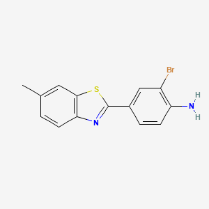 molecular formula C14H11BrN2S B8576076 2-Bromo-4-(6-methylbenzothiazol-2-yl)aniline CAS No. 178804-07-4