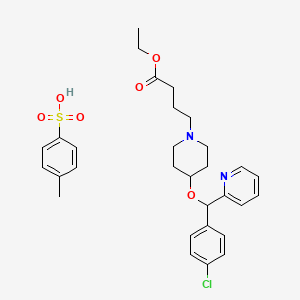 molecular formula C30H37ClN2O6S B8576086 Ethyl 4-(4-((4-chlorophenyl)-2-pyridylmethoxy)-1-piperidyl)butanoate p-toluenesulfonate CAS No. 125602-70-2