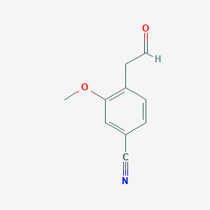 molecular formula C10H9NO2 B8576106 3-Methoxy-4-(2-oxoethyl)benzonitrile 