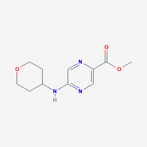 molecular formula C11H15N3O3 B8576111 Methyl 5-[(oxan-4-yl)amino]pyrazine-2-carboxylate 