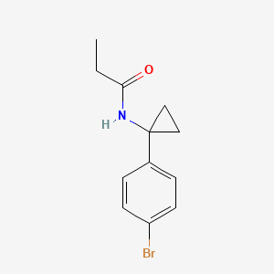 molecular formula C12H14BrNO B8576123 N-[1-(4-bromophenyl)-cyclopropyl]-propionamide CAS No. 345965-55-1
