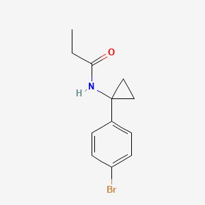 molecular formula C12H14BrNO B8576123 N-[1-(4-bromophenyl)cyclopropyl]propanamide CAS No. 345965-55-1